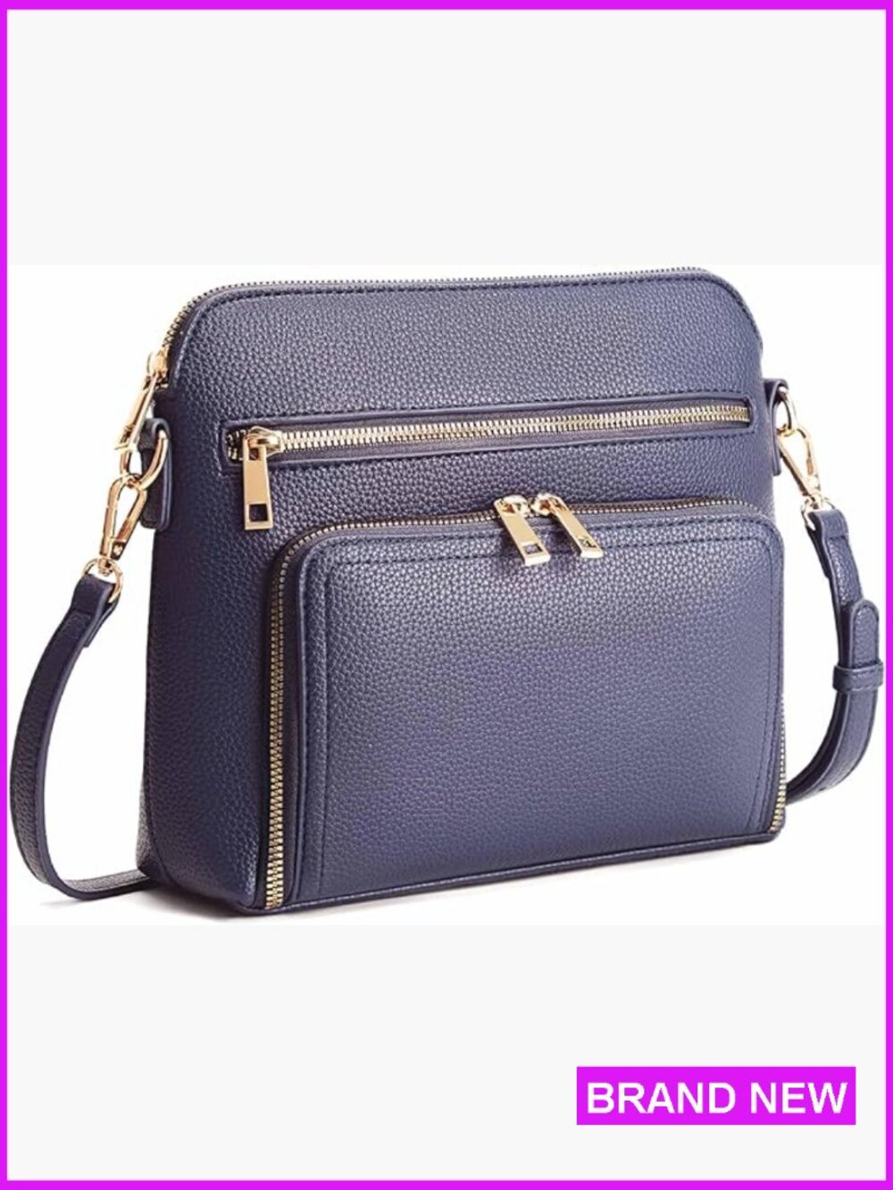 Vegan Leather Crossbody Bag RFID Wallet Retro Chic Daily Essential Adjustable